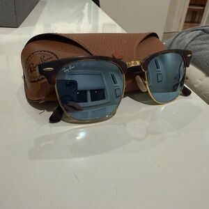 Ray-Ban Club Master Classic Brown and Gold Sunglasses